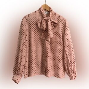 100% silk bow tie blouse